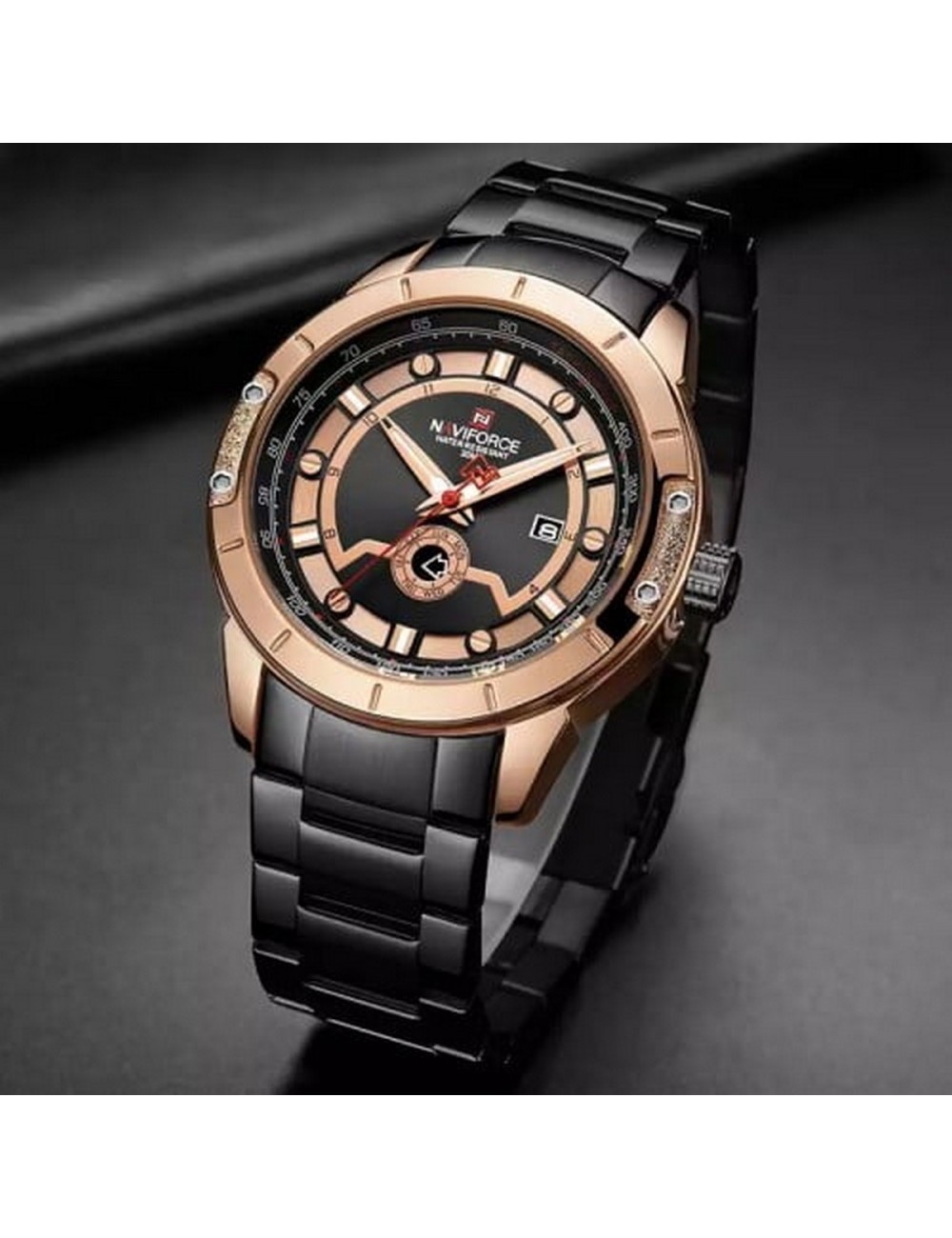Reloj Naviforce Casual Nf9166 Crono Hombre Acero + Estuche