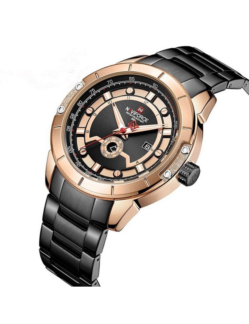 Reloj Naviforce Casual Nf9166 Crono Hombre Acero + Estuche
