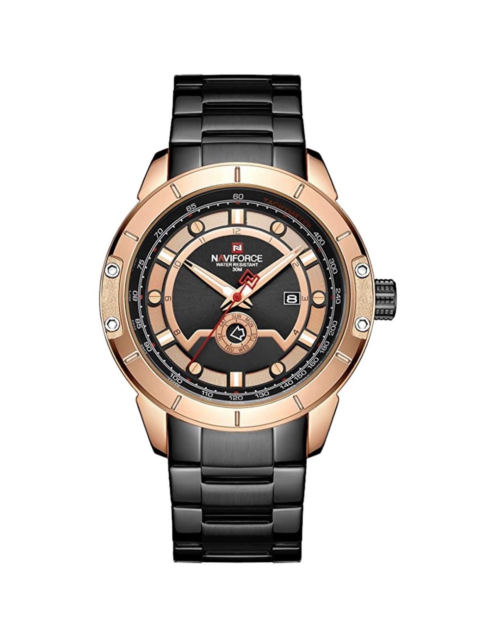Reloj Naviforce Casual Nf9166 Crono Hombre Acero + Estuche