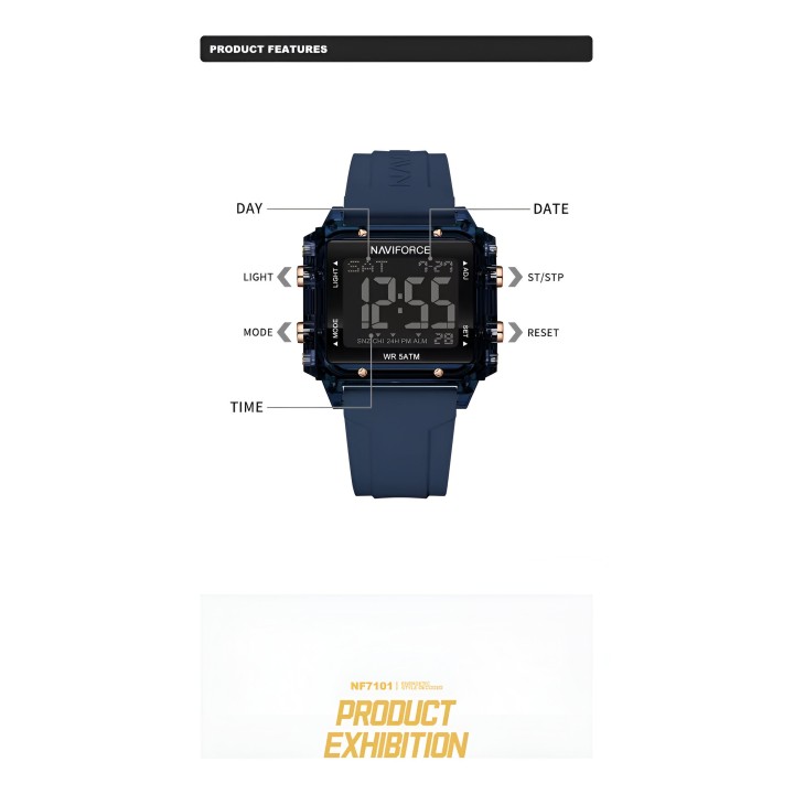 Reloj Naviforce Sport Nf7101 Digital Mujer Goma + Estuche