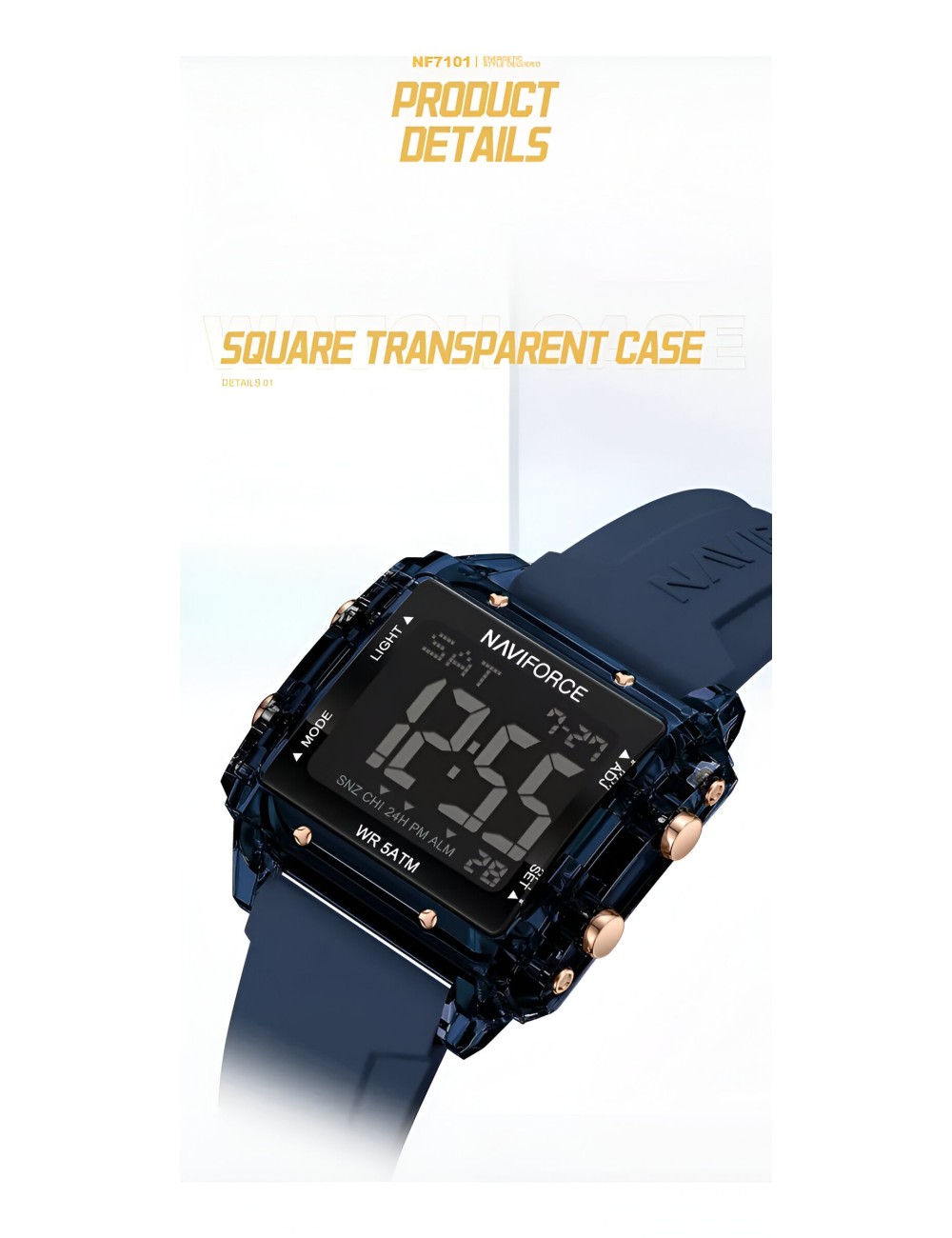 Reloj Naviforce Sport Nf7101 Digital Mujer Goma + Estuche
