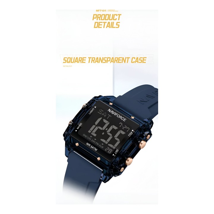 Reloj Naviforce Sport Nf7101 Digital Mujer Goma + Estuche