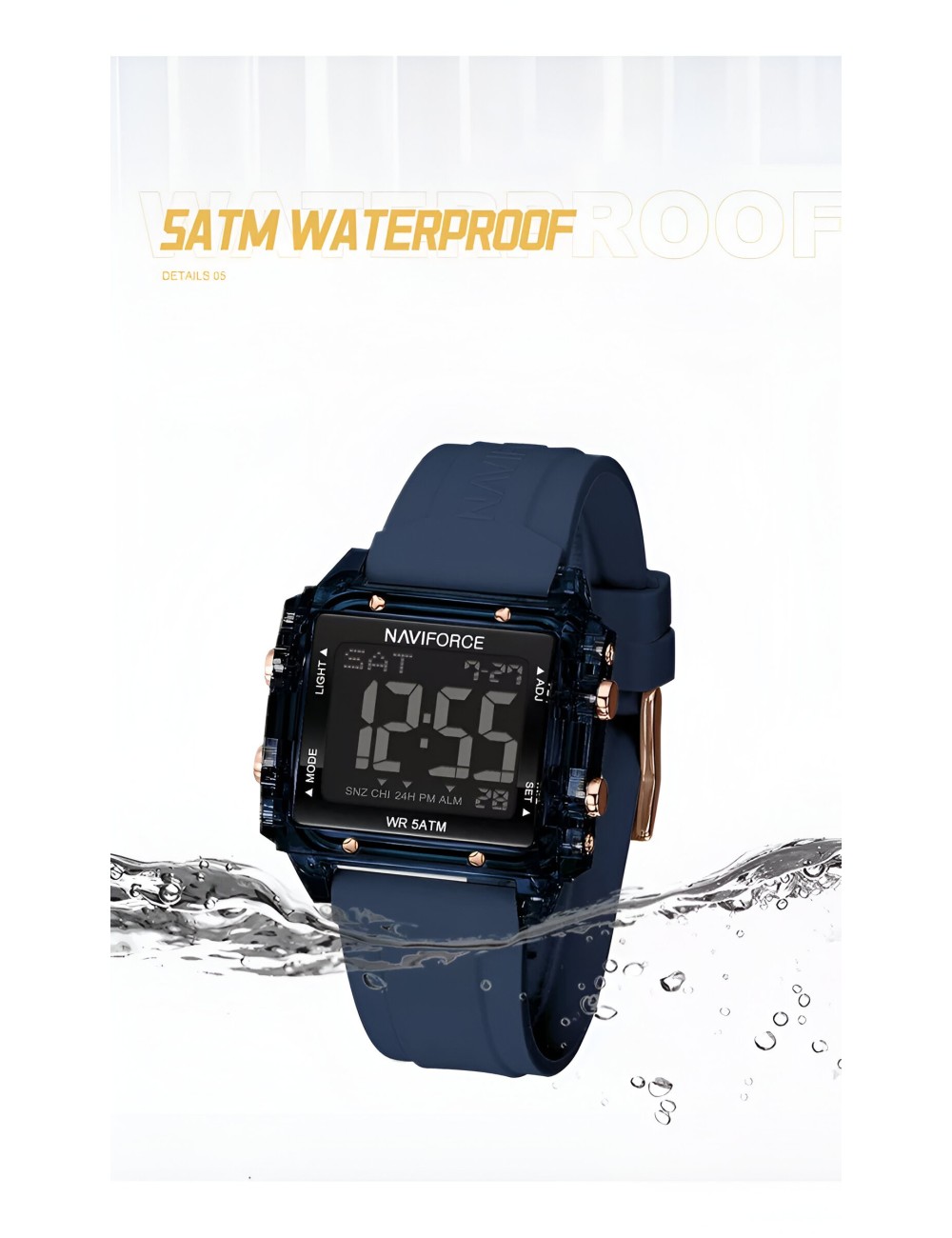 Reloj Naviforce Sport Nf7101 Digital Mujer Goma + Estuche