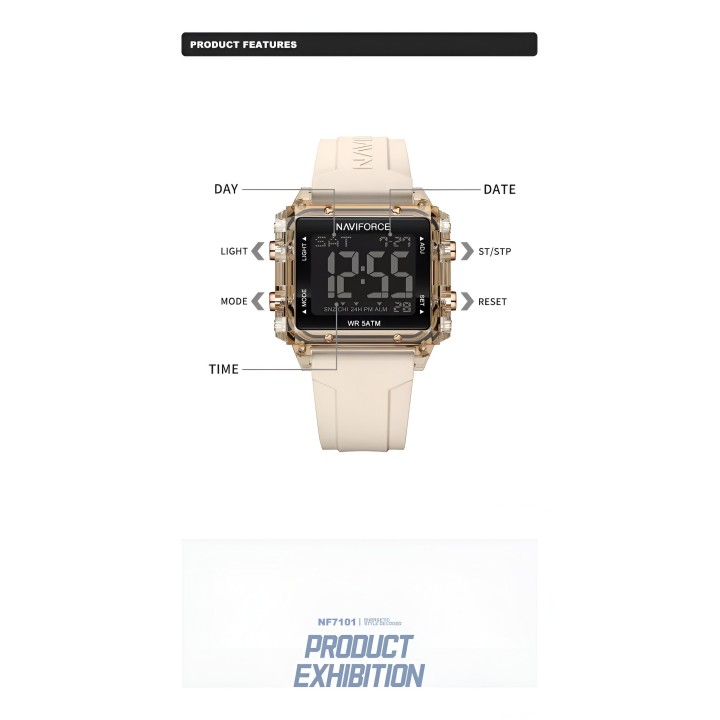 Reloj Naviforce Sport Nf7101 Digital Mujer Goma + Estuche