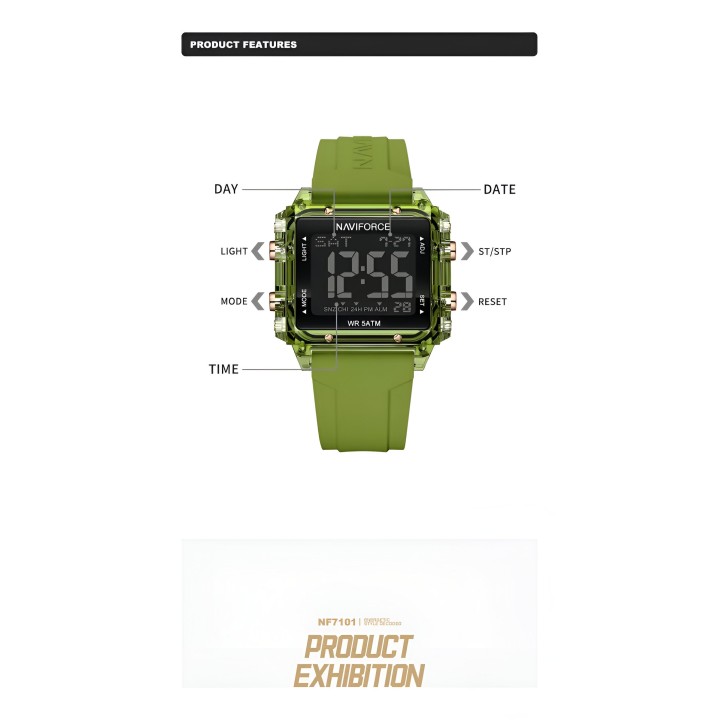 Reloj Naviforce Sport Nf7101 Digital Mujer Goma + Estuche