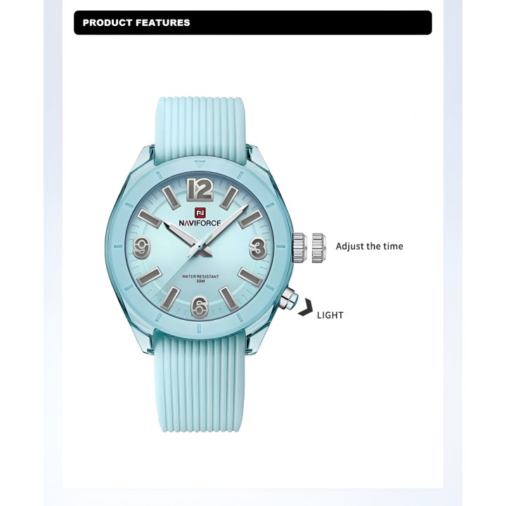Reloj Naviforce Sport Nf7103 Mujer Goma Luz Led + Estuche
