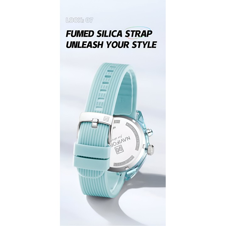 Reloj Naviforce Sport Nf7103 Mujer Goma Luz Led + Estuche
