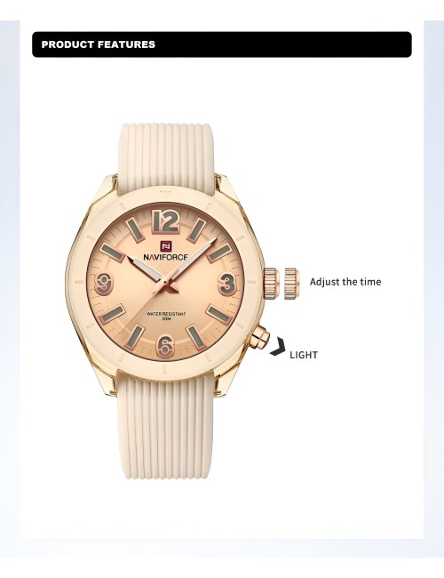 Reloj Naviforce Sport Nf7103 Mujer Goma Luz Led + Estuche