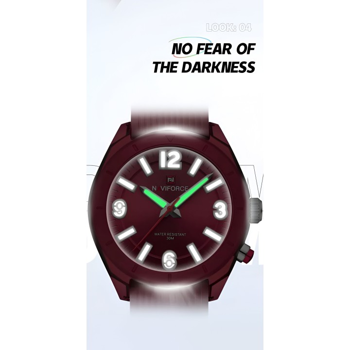 Reloj Naviforce Sport Nf7103 Mujer Goma Luz Led + Estuche