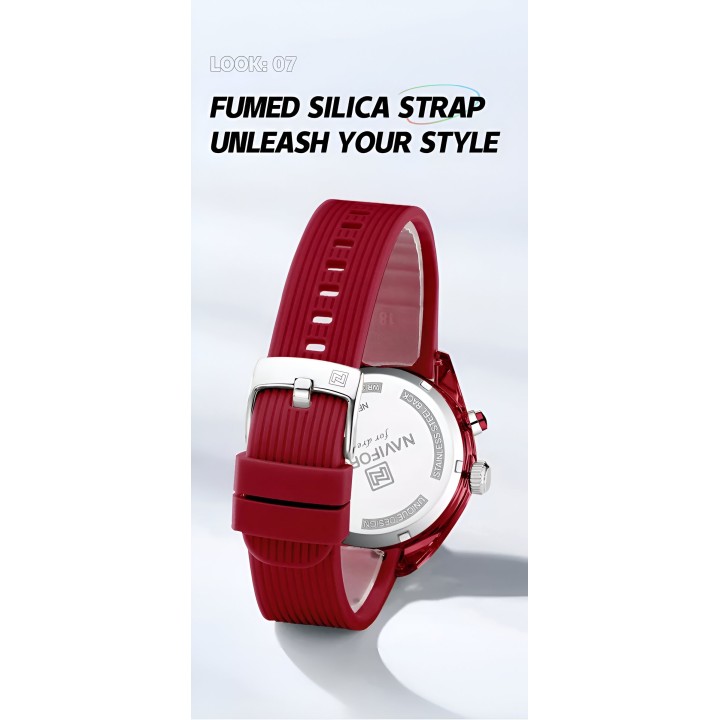 Reloj Naviforce Sport Nf7103 Mujer Goma Luz Led + Estuche