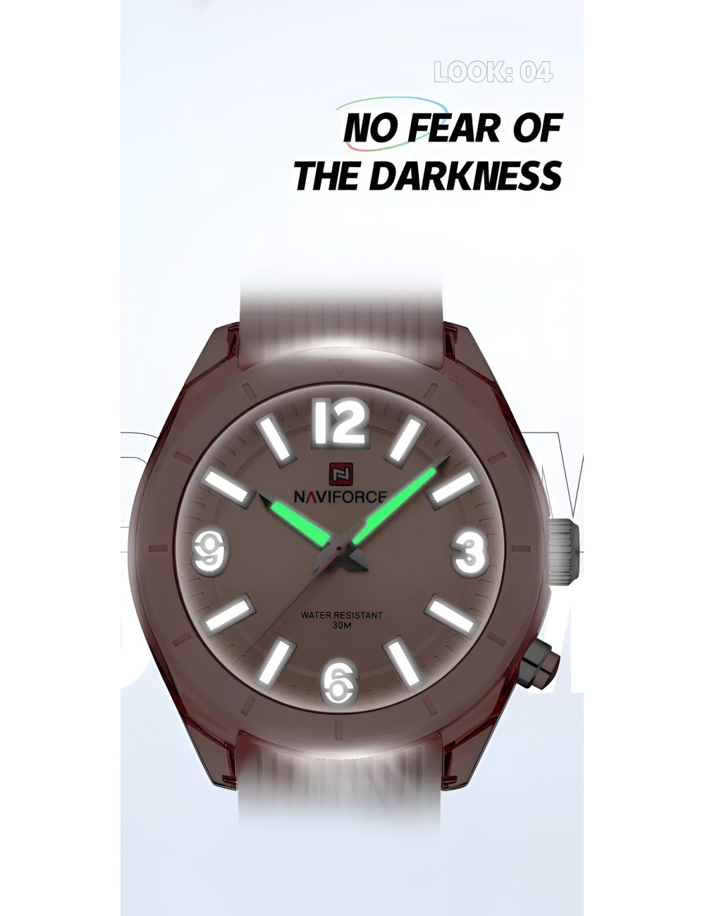 Reloj Naviforce Sport Nf7103 Mujer Goma Luz Led + Estuche