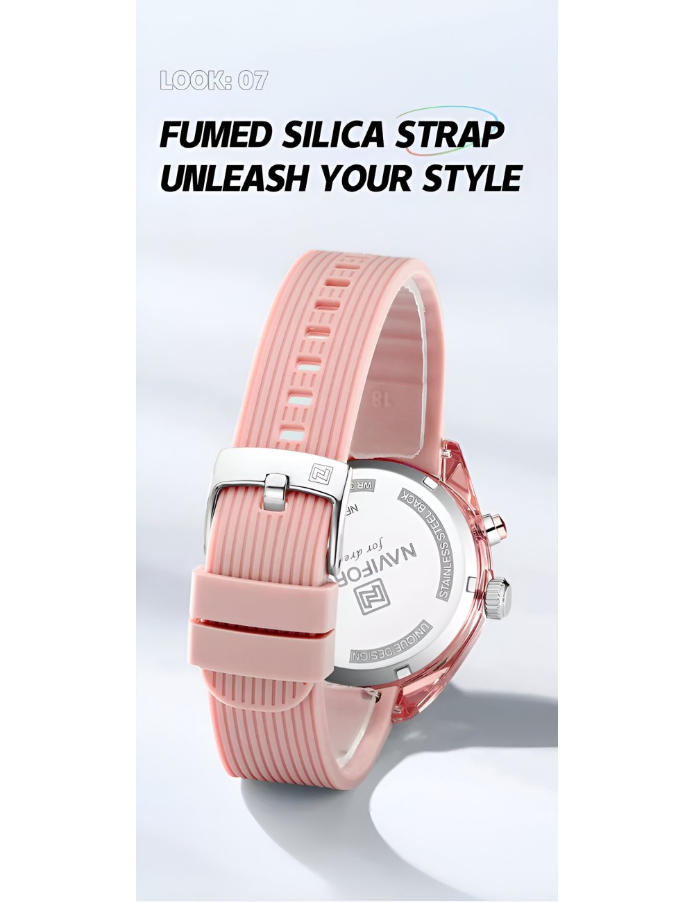 Reloj Naviforce Sport Nf7103 Mujer Goma Luz Led + Estuche
