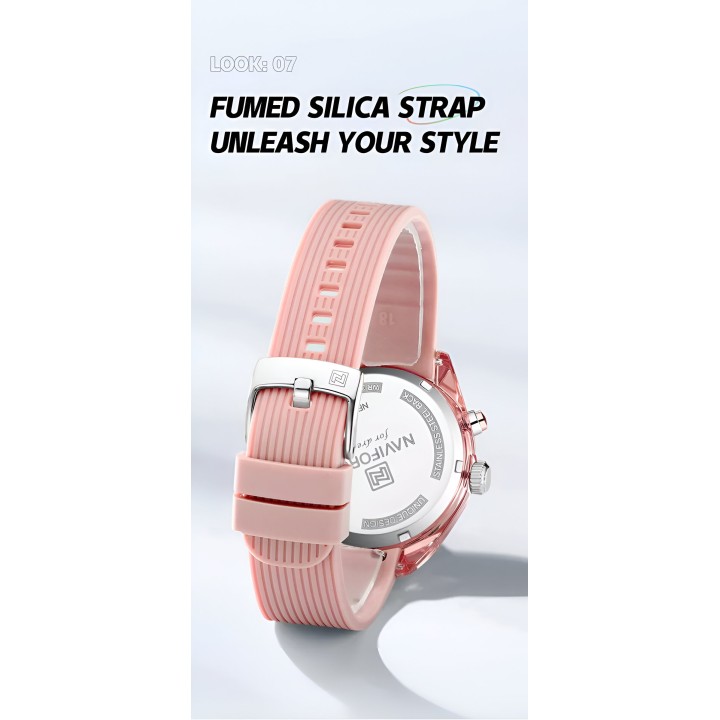 Reloj Naviforce Sport Nf7103 Mujer Goma Luz Led + Estuche