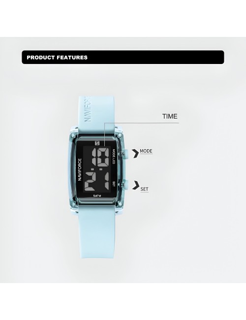 Reloj Naviforce Sport Nf7118 Digital Mujer Goma + Estuche