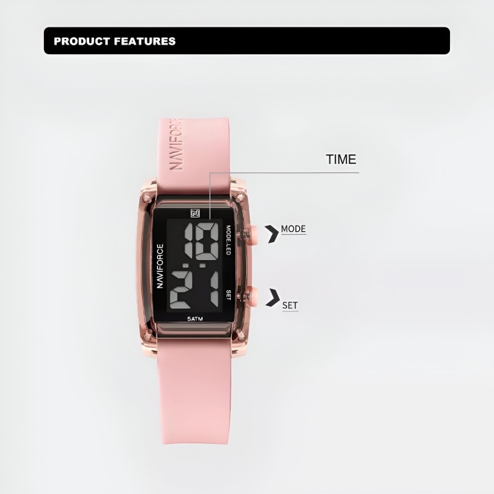 Reloj Naviforce Sport Nf7118 Digital Mujer Goma + Estuche