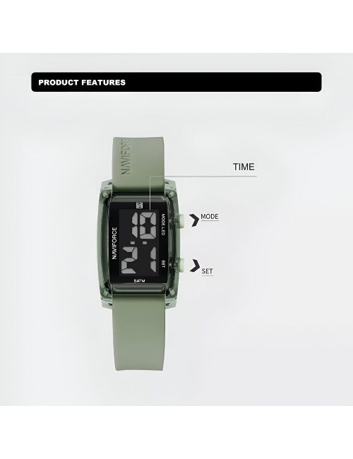 Reloj Naviforce Sport Nf7118 Digital Mujer Goma + Estuche