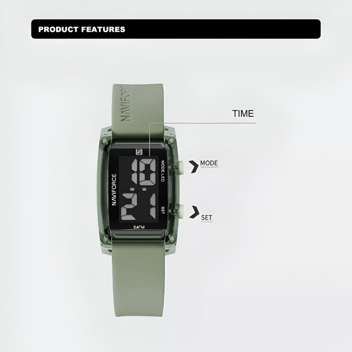 Reloj Naviforce Sport Nf7118 Digital Mujer Goma + Estuche