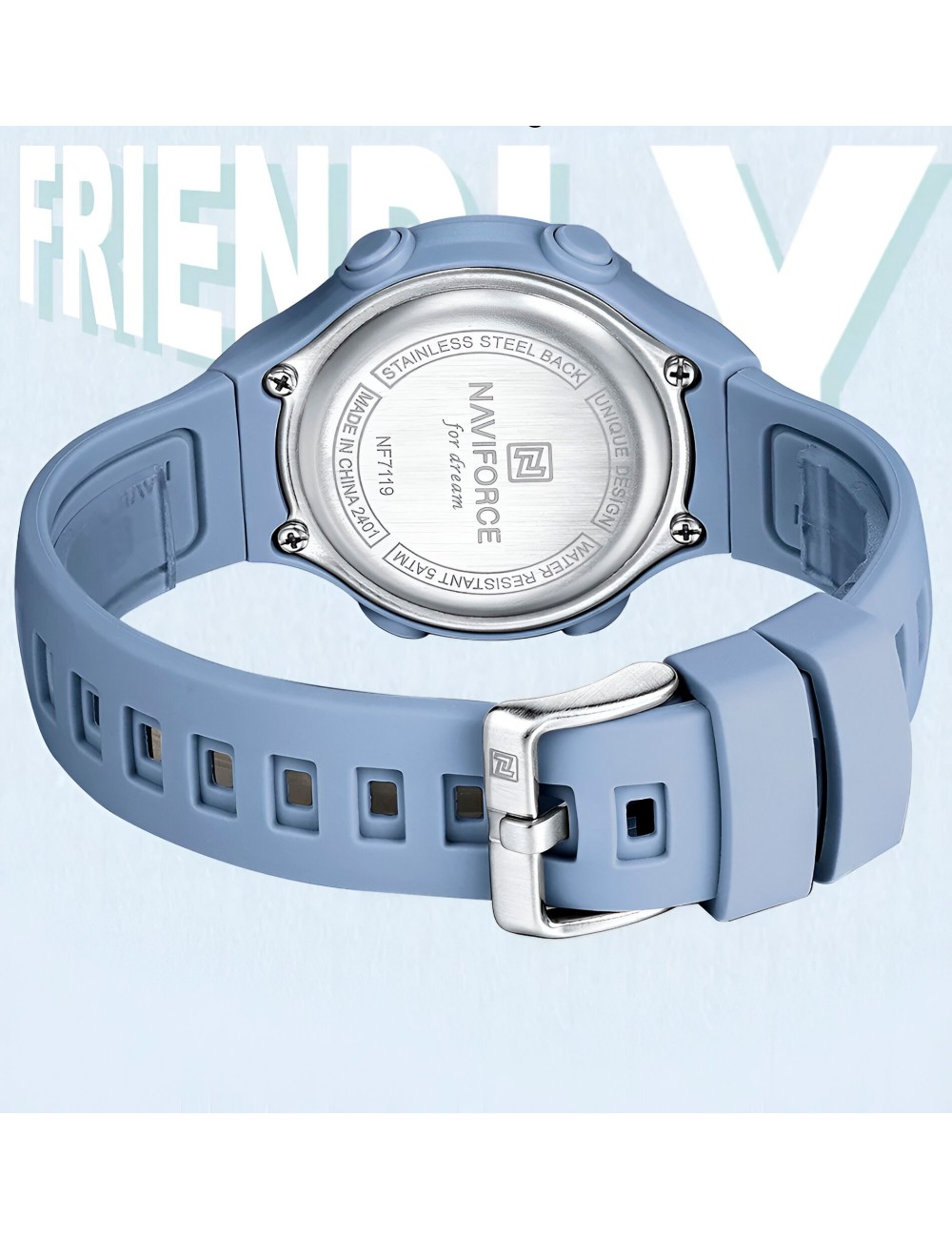 Reloj Naviforce Sport Nf7119 Digital Mujer Goma + Estuche
