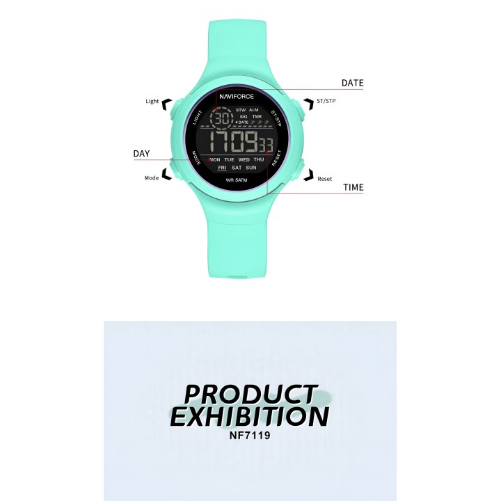 Reloj Naviforce Sport Nf7119 Digital Mujer Goma + Estuche