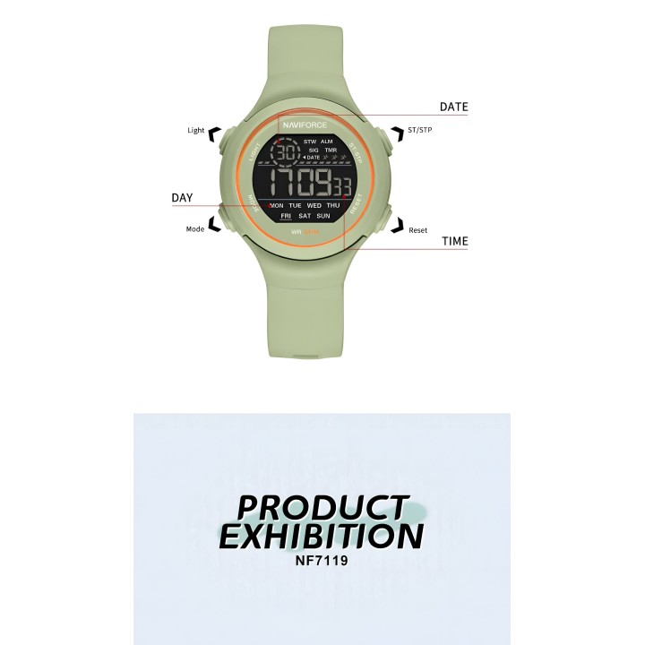 Reloj Naviforce Sport Nf7119 Digital Mujer Goma + Estuche