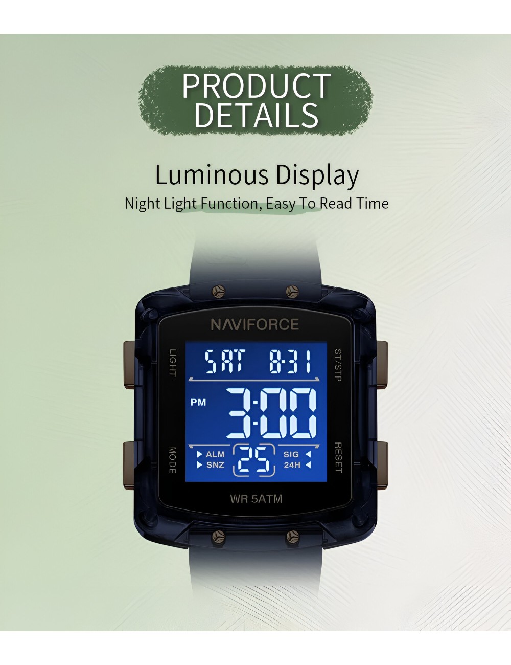 Reloj Naviforce Sport Nf7121 Digital Mujer Goma + Estuche