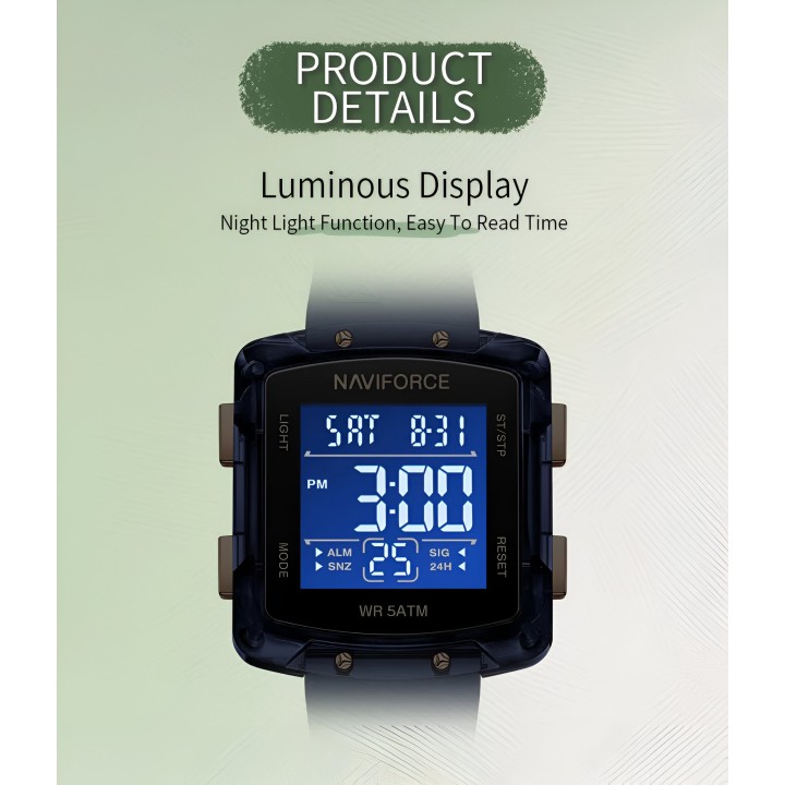 Reloj Naviforce Sport Nf7121 Digital Mujer Goma + Estuche