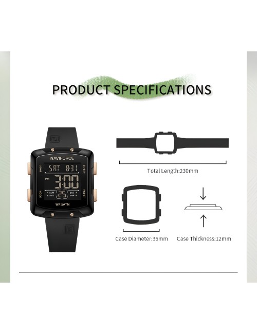Reloj Naviforce Sport Nf7121 Digital Mujer Goma + Estuche