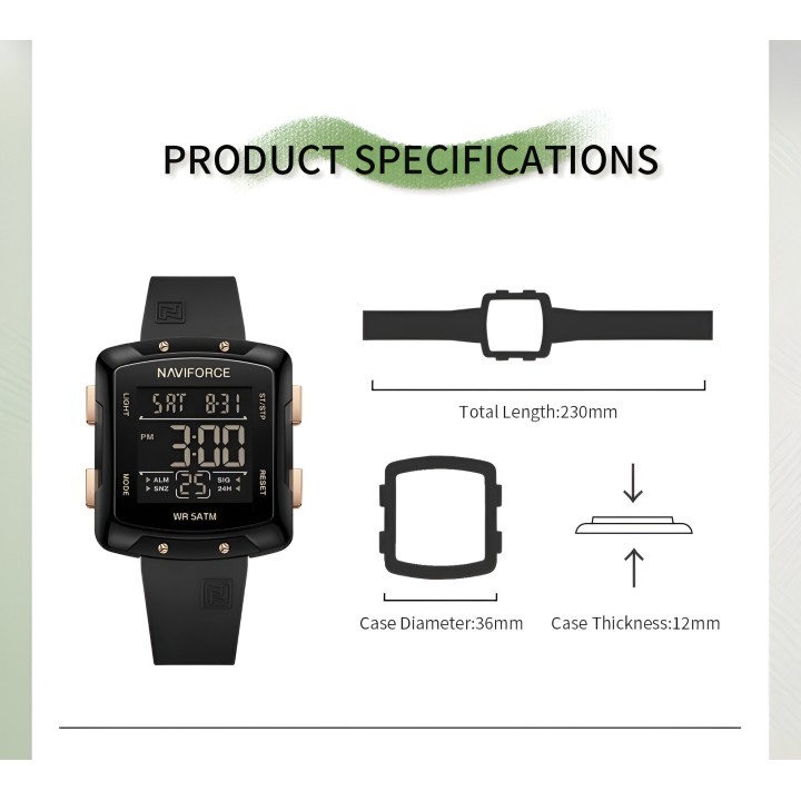 Reloj Naviforce Sport Nf7121 Digital Mujer Goma + Estuche