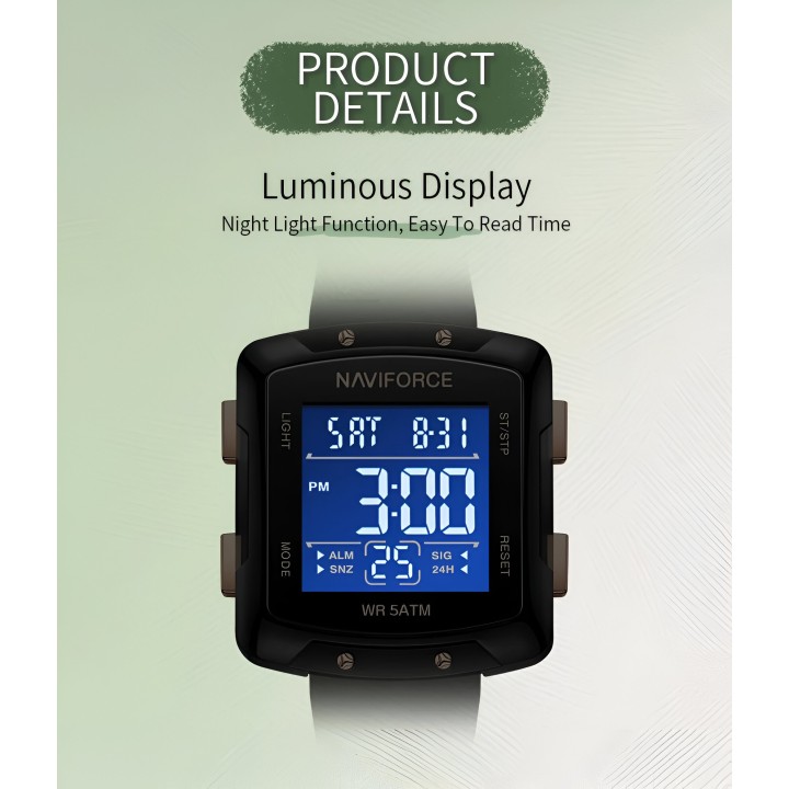 Reloj Naviforce Sport Nf7121 Digital Mujer Goma + Estuche