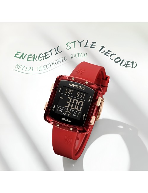 Reloj Naviforce Sport Nf7121 Digital Mujer Goma + Estuche