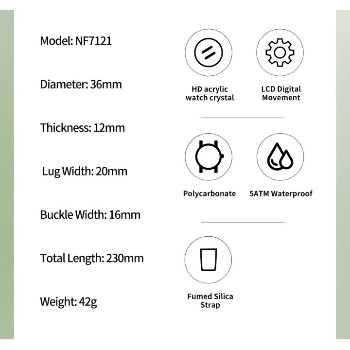 Reloj Naviforce Sport Nf7121 Digital Mujer Goma + Estuche