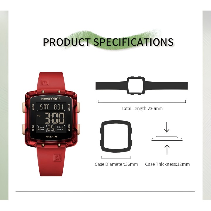 Reloj Naviforce Sport Nf7121 Digital Mujer Goma + Estuche