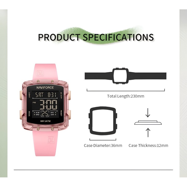 Reloj Naviforce Sport Nf7121 Digital Mujer Goma + Estuche