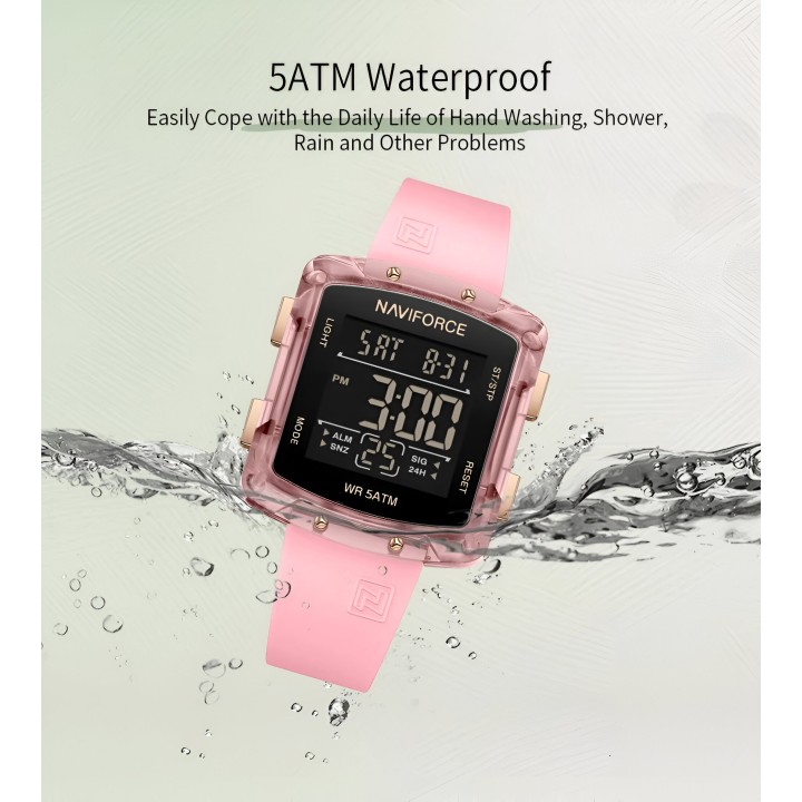 Reloj Naviforce Sport Nf7121 Digital Mujer Goma + Estuche