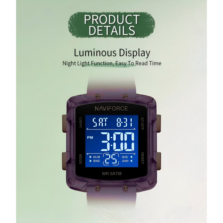 Reloj Naviforce Sport Nf7121 Digital Mujer Goma + Estuche