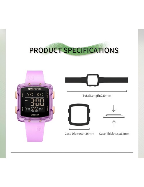Reloj Naviforce Sport Nf7121 Digital Mujer Goma + Estuche