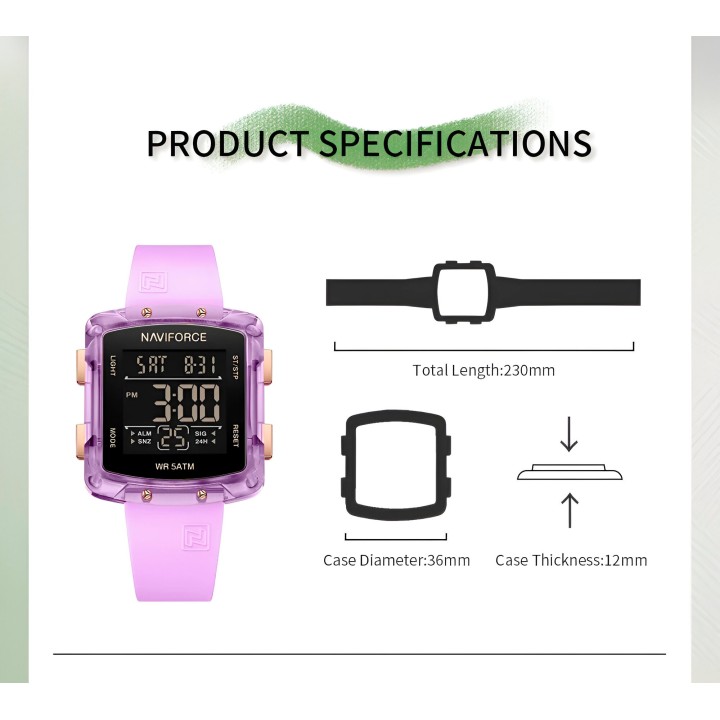 Reloj Naviforce Sport Nf7121 Digital Mujer Goma + Estuche