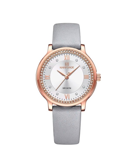 Reloj Naviforce Casual Nf5036 Mujer Cuero + Estuche