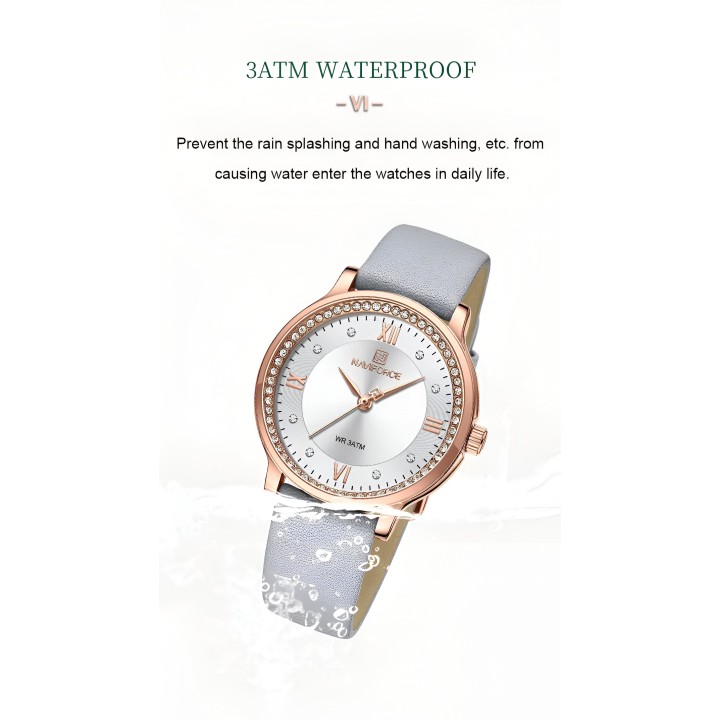 Reloj Naviforce Casual Nf5036 Mujer Cuero + Estuche