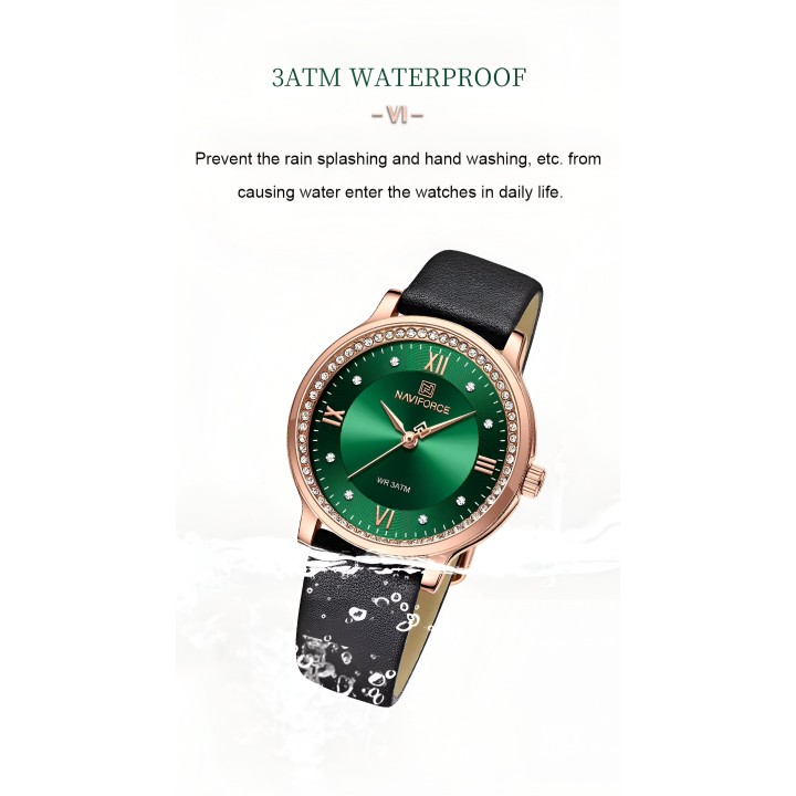 Reloj Naviforce Casual Nf5036 Mujer Cuero + Estuche