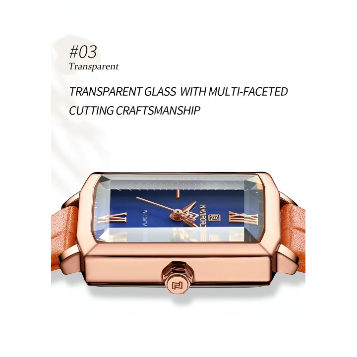 Reloj Naviforce Casual Nf5039 Mujer Cuero + Estuche