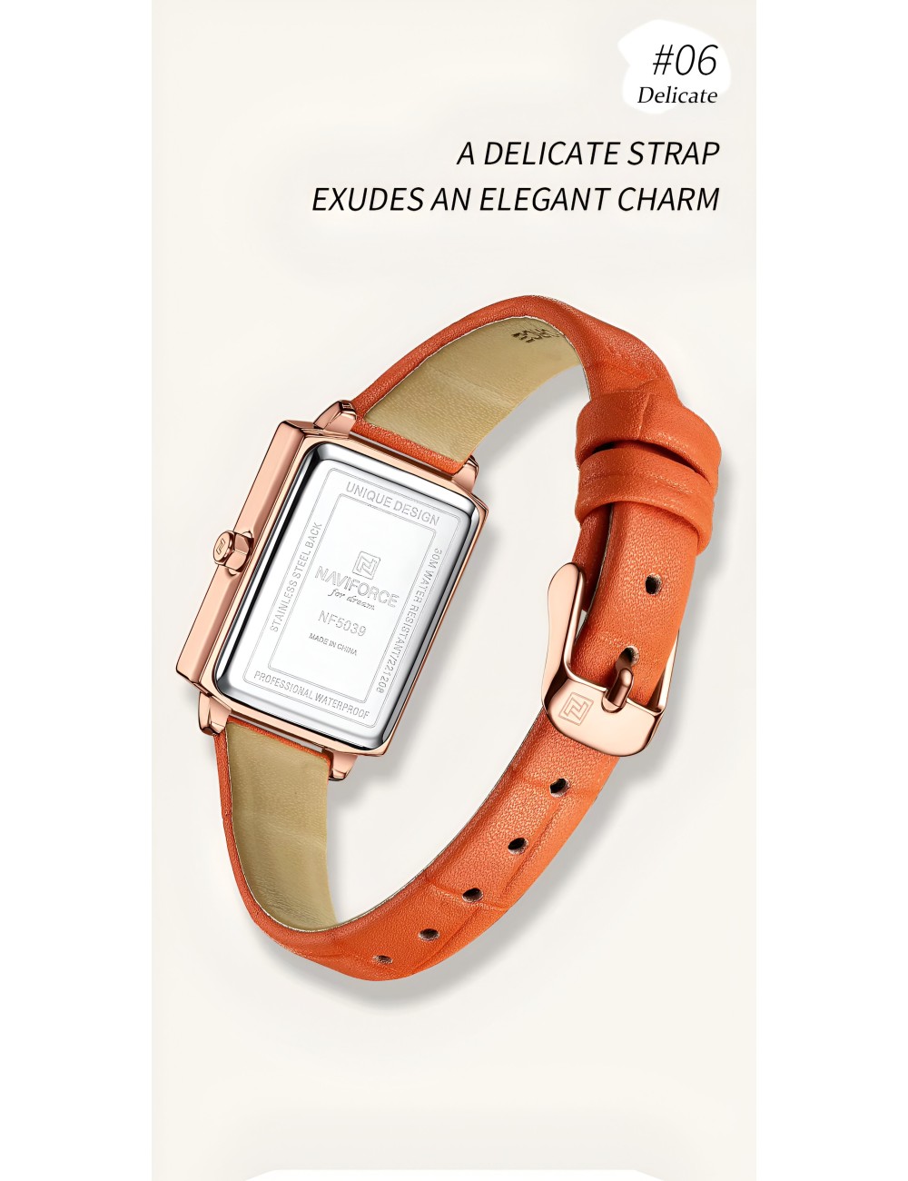 Reloj Naviforce Casual Nf5039 Mujer Cuero + Estuche