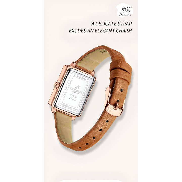 Reloj Naviforce Casual Nf5039 Mujer Cuero + Estuche