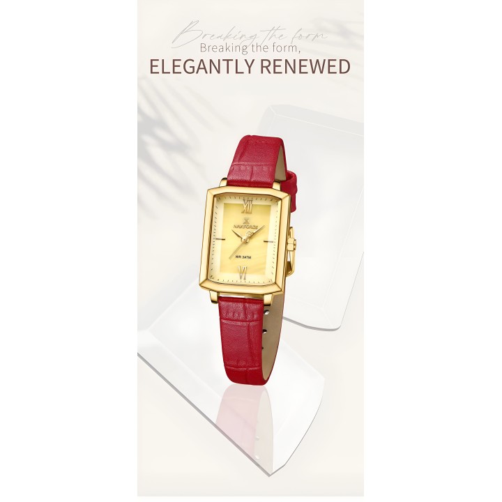 Reloj Naviforce Casual Nf5039 Mujer Cuero + Estuche