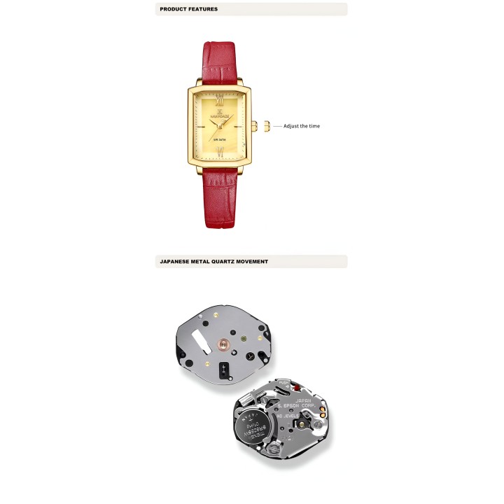 Reloj Naviforce Casual Nf5039 Mujer Cuero + Estuche