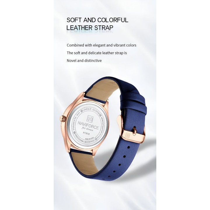 Reloj Naviforce Sport Nf5038 Mujer Cuero + Estuche