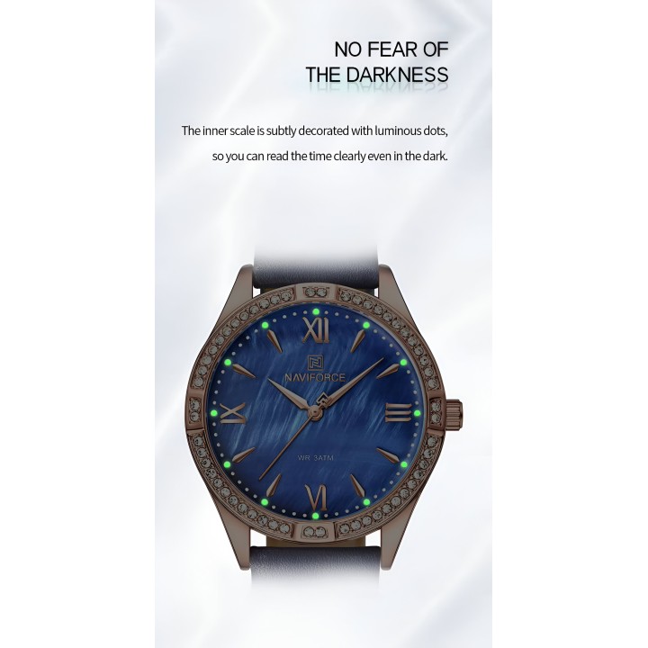Reloj Naviforce Sport Nf5038 Mujer Cuero + Estuche