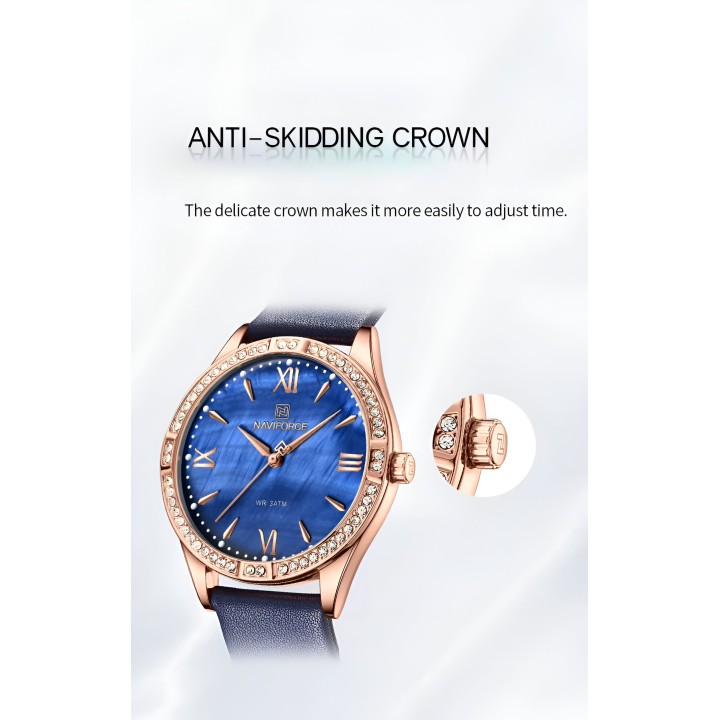 Reloj Naviforce Sport Nf5038 Mujer Cuero + Estuche