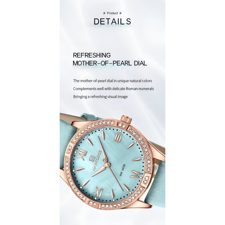 Reloj Naviforce Sport Nf5038 Mujer Cuero + Estuche