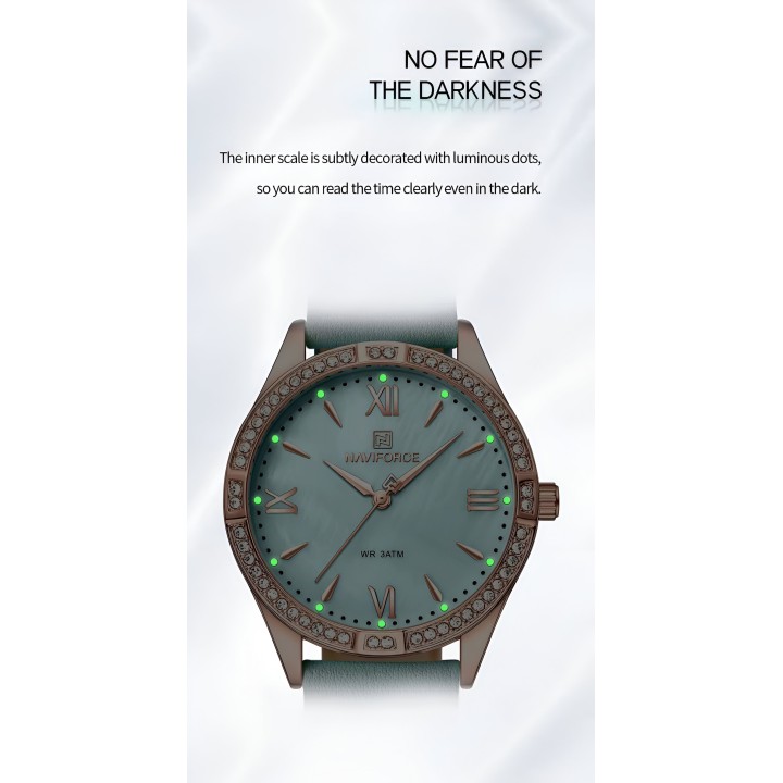 Reloj Naviforce Sport Nf5038 Mujer Cuero + Estuche